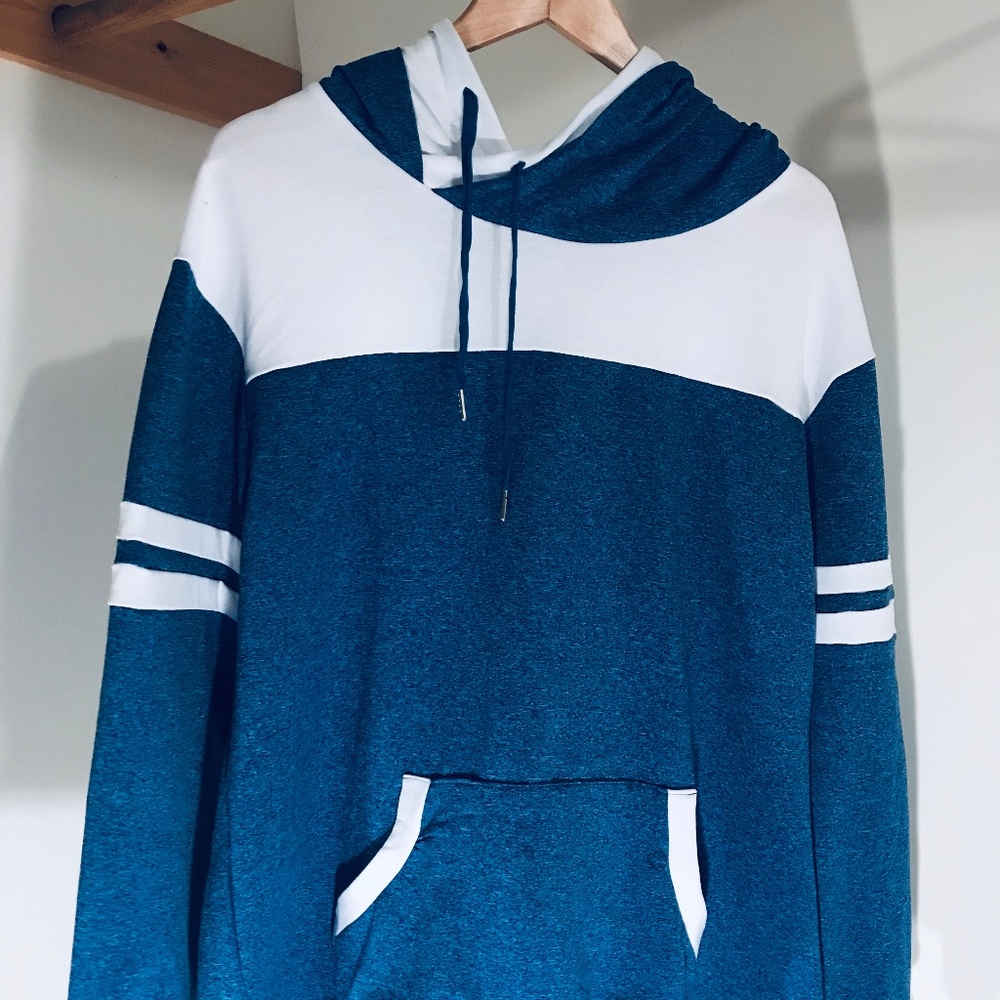 BOGO50%🏵️Pullover Hoodie Slate blue/ White - Picture 2 of 8